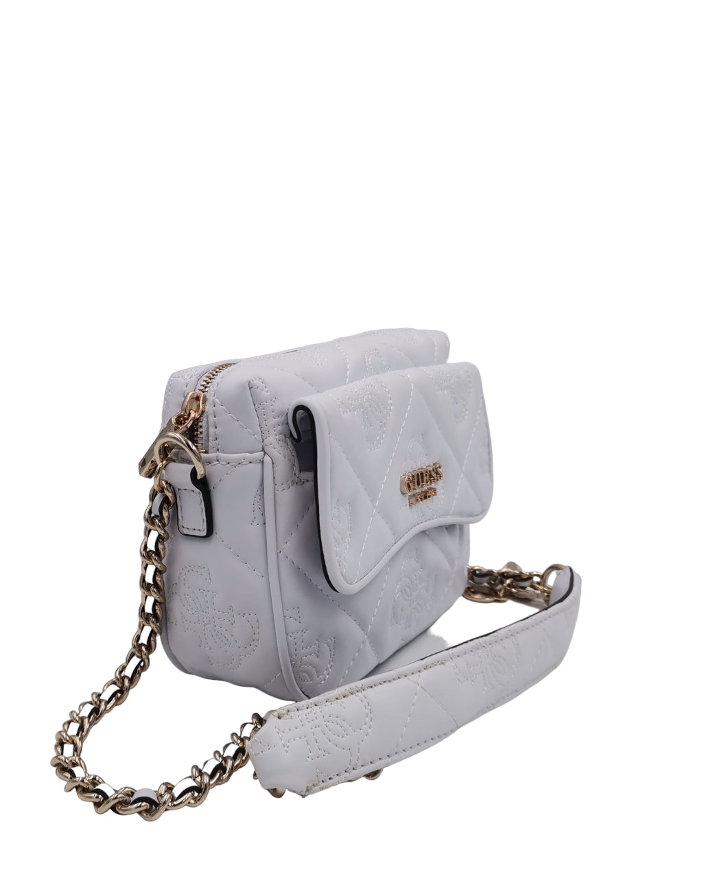 Borsa a Tracolla Guess Donna Marieke Camera Bag Bianco