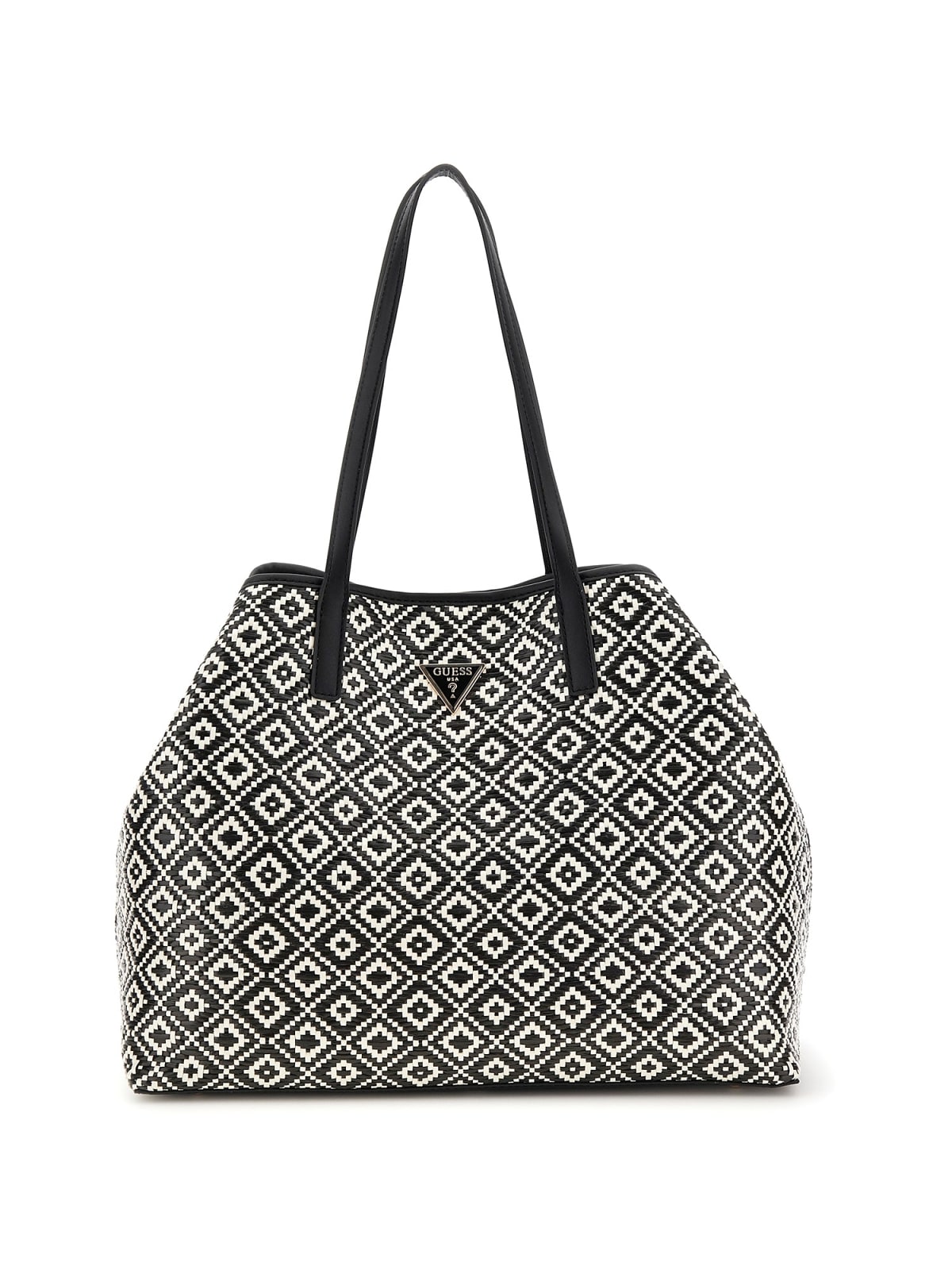 Borsa Shopper Guess Donna Vikky Nero bianco